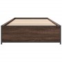 Bettgestell aus Holzwerkstoff und Metall, Eiche braun, 90 x 190 cm von vidaXL, Betten und Lattenroste - Ref: Foro24-845120, P...