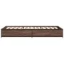 Bettgestell aus Holzwerkstoff und Metall, Eiche braun, 90 x 190 cm von vidaXL, Betten und Lattenroste - Ref: Foro24-845120, P...