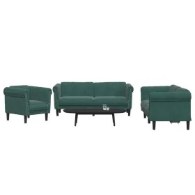 Juego de sofás 3 piezas terciopelo verde oscuro by vidaXL, Sofas - Ref: Foro24-3209211, Price: 735,52 €, Discount: %
