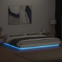 Weißer Bettrahmen aus Holzwerkstoff und LED-Leuchten, 200 x 200 cm von vidaXL, Betten und Lattenroste - Ref: Foro24-3281070, ...
