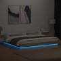 Estructura de cama con luces LED madera roble Sonoma 200x200 cm de vidaXL, Camas y somieres - Ref: Foro24-3281072, Precio: 19...