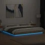 Sonoma oak wood bed frame with LED lights 200x200 cm by vidaXL, Beds and slatted bases - Ref: Foro24-3281072, Price: 196,79 €...