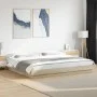 Sonoma oak wood bed frame with LED lights 200x200 cm by vidaXL, Beds and slatted bases - Ref: Foro24-3281072, Price: 196,79 €...
