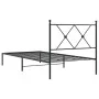 Estructura de cama con cabecero metal negro 90x190 cm de vidaXL, Camas y somieres - Ref: Foro24-376494, Precio: 72,38 €, Desc...