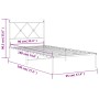 Estructura de cama con cabecero metal negro 90x190 cm de vidaXL, Camas y somieres - Ref: Foro24-376494, Precio: 73,46 €, Desc...