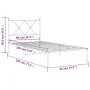 Estructura de cama con cabecero metal negro 90x190 cm de vidaXL, Camas y somieres - Ref: Foro24-376494, Precio: 72,38 €, Desc...