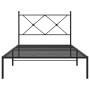 Bettgestell mit schwarzem Metallkopfteil 100x190 cm von vidaXL, Betten und Lattenroste - Ref: Foro24-376496, Preis: 65,64 €, ...