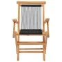 Folding garden chairs 2 pcs solid teak wood and rope by vidaXL, Garden chairs - Ref: Foro24-49362, Price: 148,72 €, Discount: %