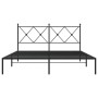 Estructura de cama con cabecero metal negro 160x200 cm de vidaXL, Camas y somieres - Ref: Foro24-376505, Precio: 126,02 €, De...