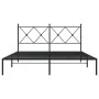Estructura de cama con cabecero metal negro 160x200 cm de vidaXL, Camas y somieres - Ref: Foro24-376505, Precio: 123,94 €, De...