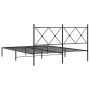 Estructura de cama con cabecero metal negro 160x200 cm de vidaXL, Camas y somieres - Ref: Foro24-376505, Precio: 126,02 €, De...