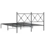 Estructura de cama con cabecero metal negro 160x200 cm de vidaXL, Camas y somieres - Ref: Foro24-376505, Precio: 123,94 €, De...