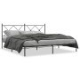 Bed frame with black metal headboard 183x213 cm by vidaXL, Beds and slatted bases - Ref: Foro24-376507, Price: 123,59 €, Disc...