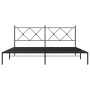 Bed frame with black metal headboard 183x213 cm by vidaXL, Beds and slatted bases - Ref: Foro24-376507, Price: 123,59 €, Disc...