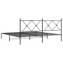 Bed frame with black metal headboard 183x213 cm by vidaXL, Beds and slatted bases - Ref: Foro24-376507, Price: 123,59 €, Disc...