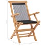 Klappbare Gartenstühle, 2 Stück, massives Teakholz und Seil von vidaXL, Gartenstühle - Ref: Foro24-49362, Preis: 150,50 €, Ra...