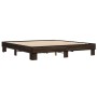 Oak brown metal engineered wood bed frame 200x200 cm by vidaXL, Beds and slatted bases - Ref: Foro24-3280221, Price: 135,88 €...