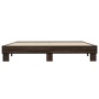 Oak brown metal engineered wood bed frame 200x200 cm by vidaXL, Beds and slatted bases - Ref: Foro24-3280221, Price: 135,88 €...