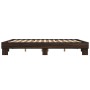 Oak brown metal engineered wood bed frame 200x200 cm by vidaXL, Beds and slatted bases - Ref: Foro24-3280221, Price: 135,88 €...