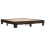 Oak brown metal engineered wood bed frame 200x200 cm by vidaXL, Beds and slatted bases - Ref: Foro24-3280221, Price: 135,88 €...