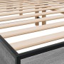 Estructura cama madera ingeniería metal gris Sonoma 150x200 cm