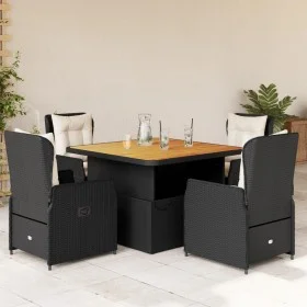 Gartenmöbel-Set, 5-teilig, mit schwarzen Polstern aus synthetischem Rattan von vidaXL, Gartensets - Ref: Foro24-3262767, Prei...