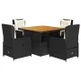 Set de muebles jardín 5 pzas con cojines ratán sintético negro by vidaXL, Garden sets - Ref: Foro24-3262767, Price: 582,03 €,...