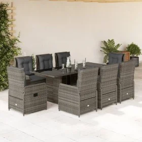 Set comedor jardín 9 pzas y cojines ratán sintético gris by vidaXL, Garden sets - Ref: Foro24-3262784, Price: 1,00 €, Discoun...