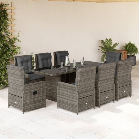 Set comedor jardín 9 pzas y cojines ratán sintético gris by vidaXL, Garden sets - Ref: Foro24-3262784, Price: 1,00 €, Discoun...