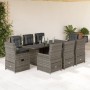 Garten-Essgruppe, 9-teilig, mit grauen Polstern aus synthetischem Rattan. von vidaXL, Gartensets - Ref: Foro24-3262784, Preis...