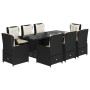 Set de comedor de jardín 9 pzas y cojines ratán sintético negro by vidaXL, Garden sets - Ref: Foro24-3262778, Price: 1,00 €, ...