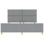 Estructura de cama con cabecera Gris claro 180 x 200 cm tela