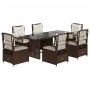 Set comedor de jardín 7 pzas con cojines ratán sintético marrón by vidaXL, Garden sets - Ref: Foro24-3262926, Price: 743,84 €...