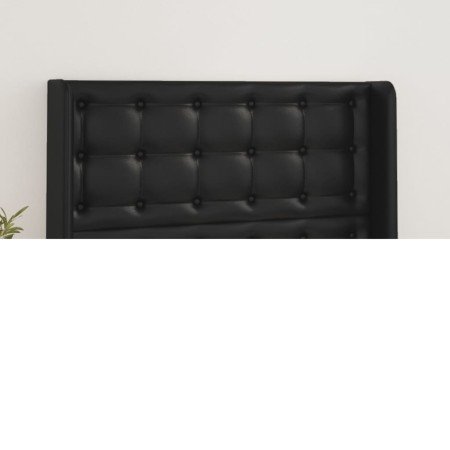 Cabecero con orejas de cuero sintético negro 103x16x118/128 cm en Cabeceros y pies de cama | Comprar online en Foro24