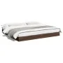 Estructura de cama madera de ingeniería marrón roble 200x200 cm de vidaXL, Camas y somieres - Ref: Foro24-841999, Precio: 94,...