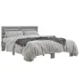 Sonoma gray metal engineered wood bed frame 135x190 cm by vidaXL, Beds and slatted bases - Ref: Foro24-3280165, Price: 141,98...
