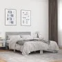 Sonoma gray metal engineered wood bed frame 135x190 cm by vidaXL, Beds and slatted bases - Ref: Foro24-3280165, Price: 141,98...