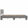 Sonoma-graues Metall-Holzwerkstoff-Bettgestell, 135 x 190 cm von vidaXL, Betten und Lattenroste - Ref: Foro24-3280165, Preis:...