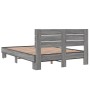 Sonoma-graues Metall-Holzwerkstoff-Bettgestell, 135 x 190 cm von vidaXL, Betten und Lattenroste - Ref: Foro24-3280165, Preis:...