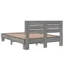 Sonoma gray metal engineered wood bed frame 135x190 cm by vidaXL, Beds and slatted bases - Ref: Foro24-3280165, Price: 141,98...