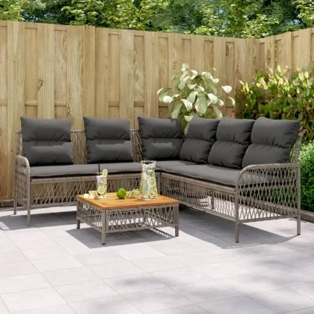 Set de sofás de jardín con cojines 2 pzas ratán sintético gris by vidaXL, Garden sets - Ref: Foro24-368734, Price: 386,57 €, ...