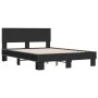 Engineered wood and black metal bed frame 120x190cm by vidaXL, Beds and slatted bases - Ref: Foro24-3280202, Price: 138,98 €,...