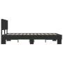 Engineered wood and black metal bed frame 120x190cm by vidaXL, Beds and slatted bases - Ref: Foro24-3280202, Price: 138,98 €,...