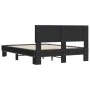 Engineered wood and black metal bed frame 120x190cm by vidaXL, Beds and slatted bases - Ref: Foro24-3280202, Price: 138,98 €,...