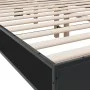 Engineered wood and black metal bed frame 120x190cm by vidaXL, Beds and slatted bases - Ref: Foro24-3280202, Price: 138,98 €,...