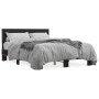 Engineered wood and black metal bed frame 140x200cm by vidaXL, Beds and slatted bases - Ref: Foro24-3280192, Price: 147,86 €,...