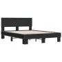 Engineered wood and black metal bed frame 140x200cm by vidaXL, Beds and slatted bases - Ref: Foro24-3280192, Price: 147,86 €,...