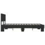 Engineered wood and black metal bed frame 140x200cm by vidaXL, Beds and slatted bases - Ref: Foro24-3280192, Price: 147,86 €,...