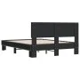 Engineered wood and black metal bed frame 140x200cm by vidaXL, Beds and slatted bases - Ref: Foro24-3280192, Price: 147,86 €,...