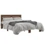 Estructura cama madera ingeniería metal marrón roble 140x190 cm de vidaXL, Camas y somieres - Ref: Foro24-3280171, Precio: 14...